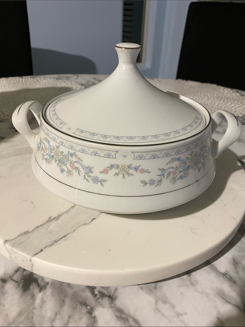 Vintage Elegant White Covered Serving Dish